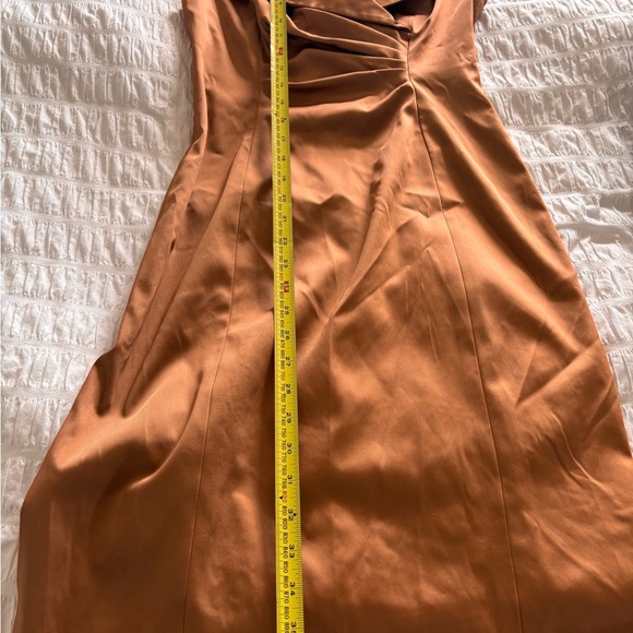 Kay Unger Bronze Ruched Midi Dress - Picture 7 of 9